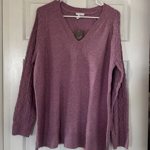 J. Jill Purple V-Neck Sweater